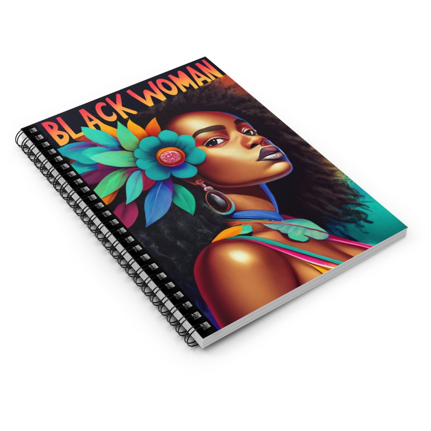 Black Woman Spiral Notebook - Ruled Line